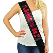 Black Bride to Be Sash with Hot Pink Foil